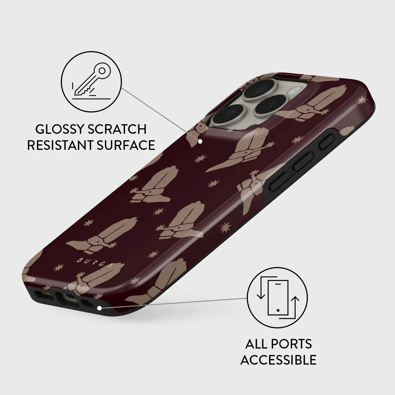 Stylish Weird Art BURGA Phone Case for iPhone 16 15 14 13 12 11 X XS XR XSMAX 7 8 Pro Max Plus Luxury Double-layer Back Cover