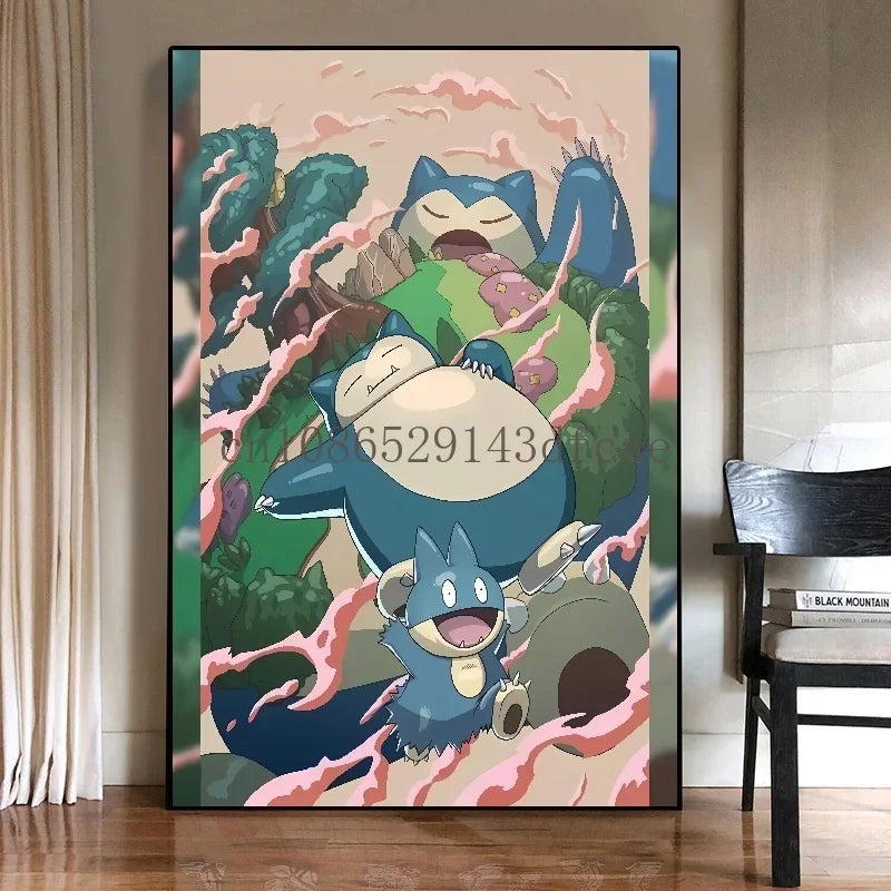 Classic Canvas Wall Art Aesthetic Poster Pokemon Pikachu Home Room Painting Cuadros Best Gift Hanging Gifts Cartoon Character
