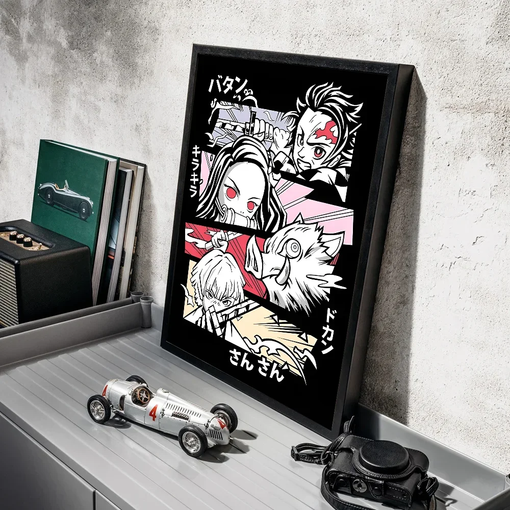 Anime Demon Slayer Canvas Poster Tanjirou Nezuko Kyoujurou Home Wall Art Painting Prints Pictures Kids Bedroom Decor Mural Gifts