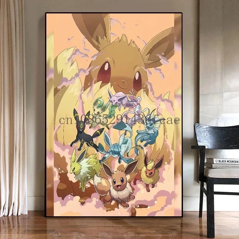 Classic Canvas Wall Art Aesthetic Poster Pokemon Pikachu Home Room Painting Cuadros Best Gift Hanging Gifts Cartoon Character