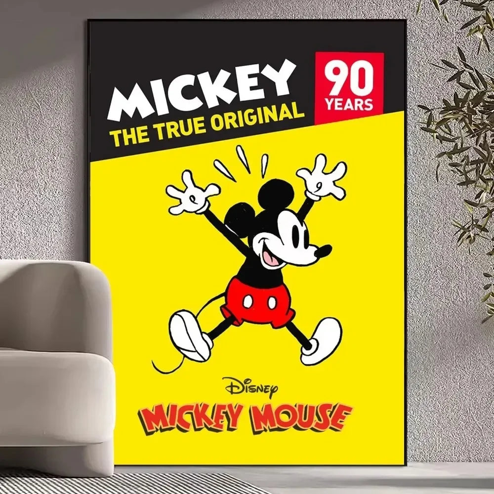 MINISO Canvas Painting Prints Wall Pictures Disney Mickey Mouse Anime Poster Living Room Decoration