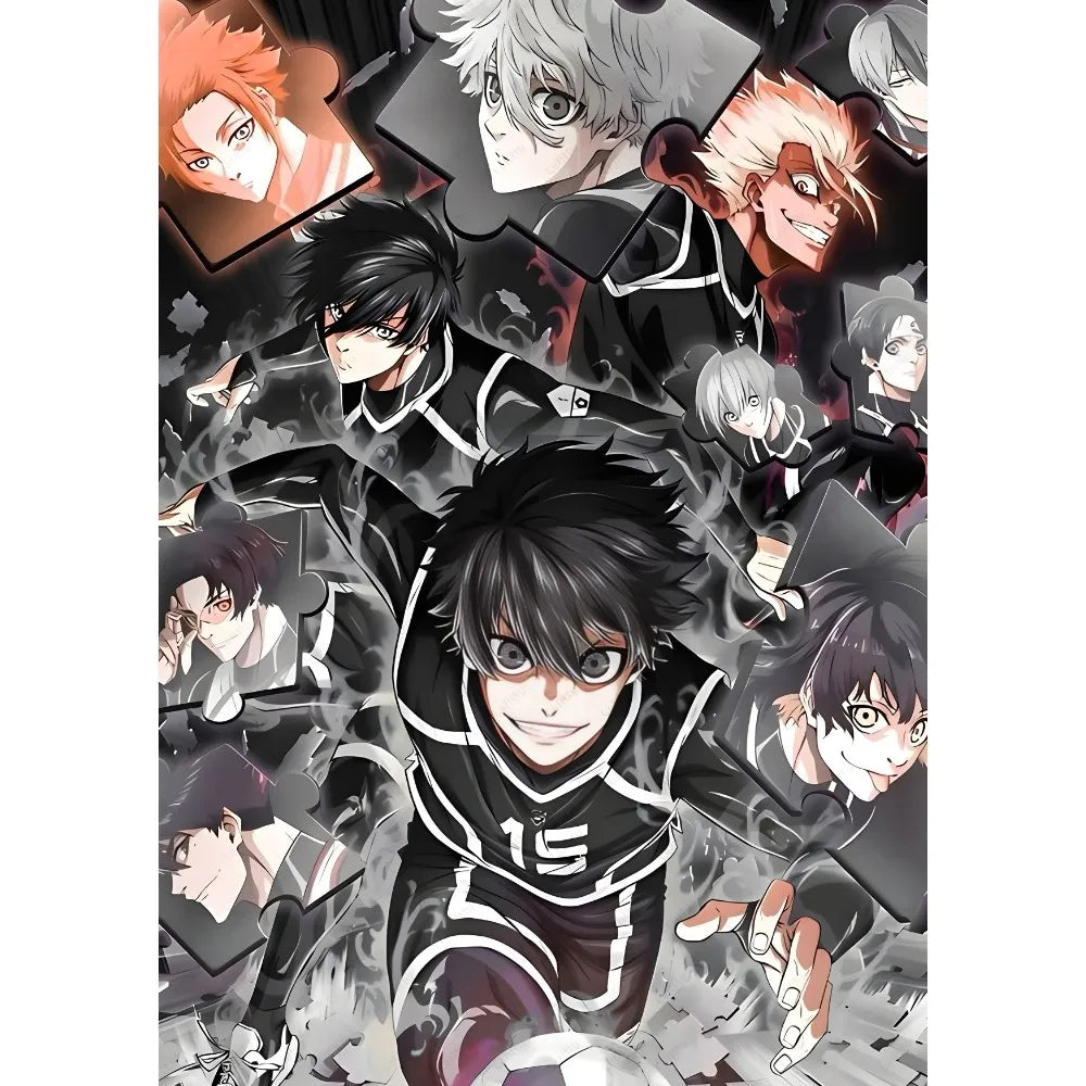 Anime B-BLUE LOCK Football Catoon Poster Corridor Wall Art Printing Waterproof Home Living Bed Room Decor