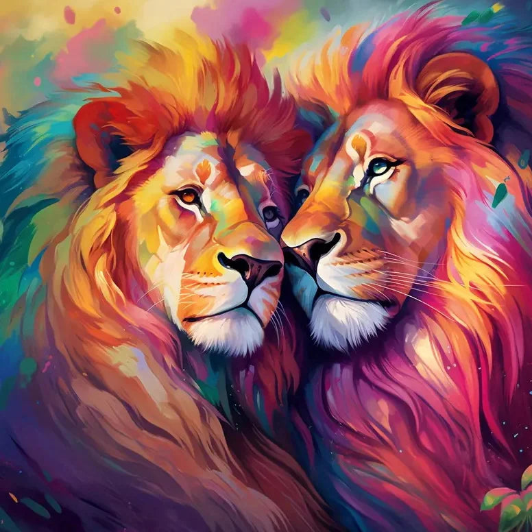 Handpainted Oil Painting Animal Cat Unframe Adult Painting by Numbers Dog Lion Acrylic Paint Wolf Home Living Room Art Craft
