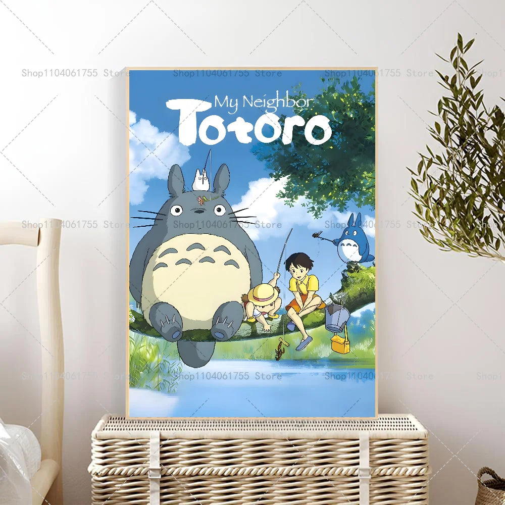 1PC Anime M-My N-Neighbor T-Totor Poster Self-adhesive Art Waterproof Paper Sticker Coffee House Bar Room Wall Decor