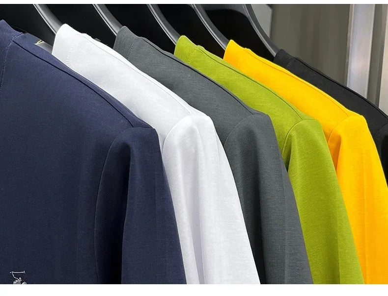 Designer brand short sleeve T-shirt high-end pony embroidery summer new top comfort breathable fashion round neck men's clothing