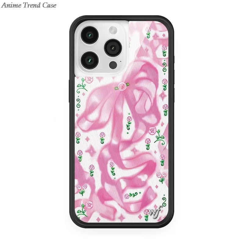 Wildflower 3D Wonderland Rabbit Phone Case for iPhone 16 15 14 13 12 Pro Max Plus 15plus Gemstone WF metal Logo Cover Funda