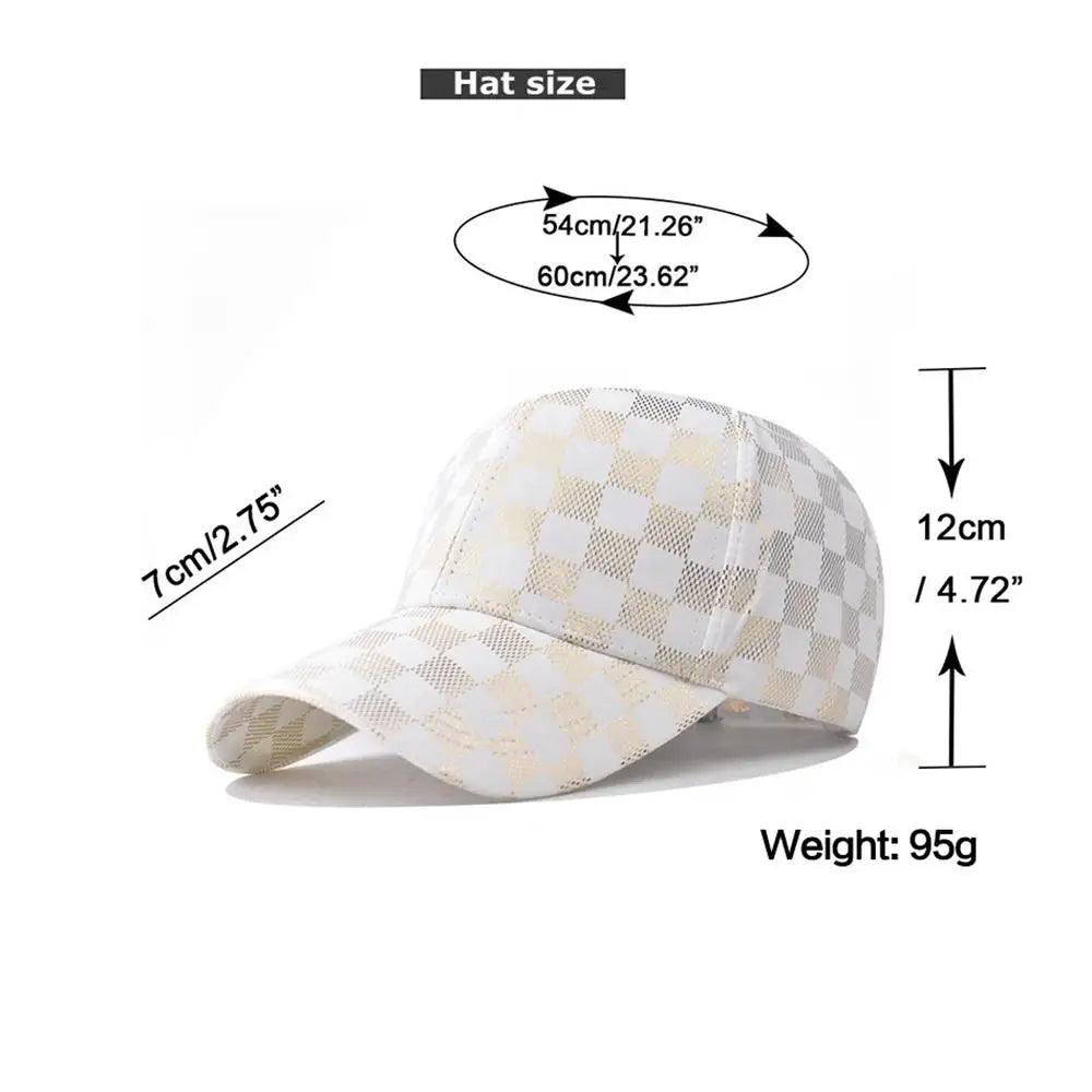 Checkerboard Pattern Baseball Caps Summer Classic Trucker Hat for Women Men Outdoor Sports Dad Hat Plaid Hip Hop Snapback Cap