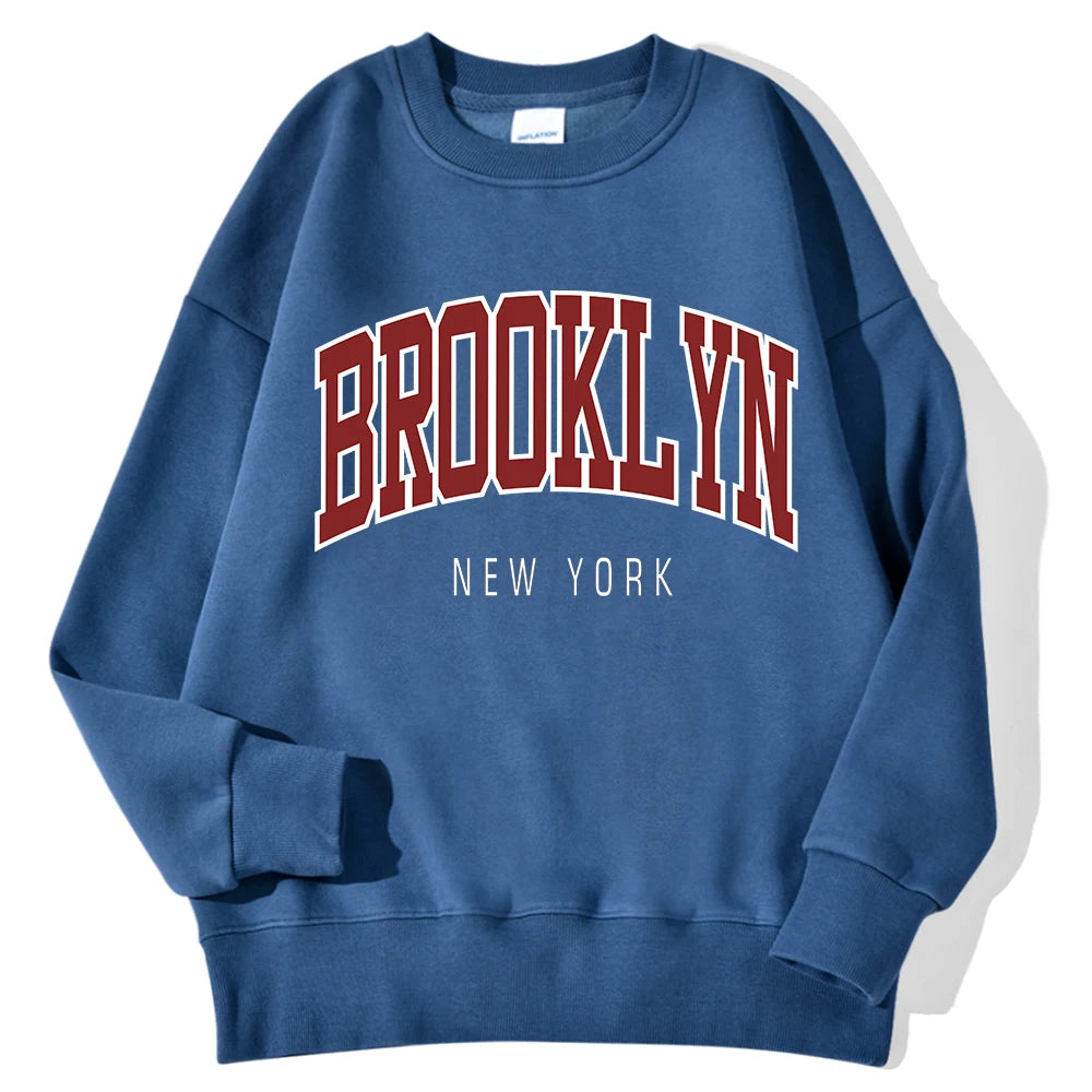 Brooklyn New Work Printed Hoodies Women Cotton Colorful Clothes Basic Trend Hooded Tops Be Durable Harajuku Hoodie Womens