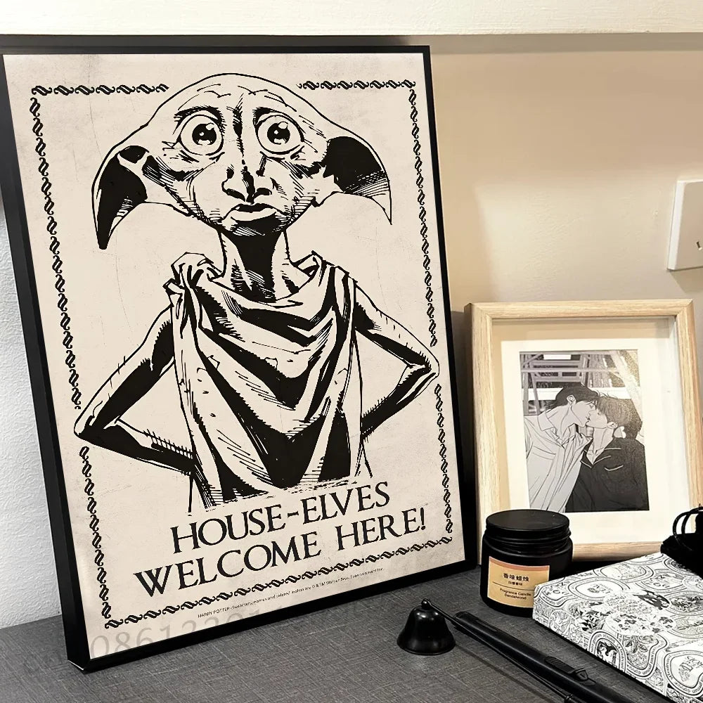 1pc Composite kraft paper H-harry P-potter Poster Self-adhesive Art Waterproof Paper Sticker Coffee House Bar Room Wall Decor