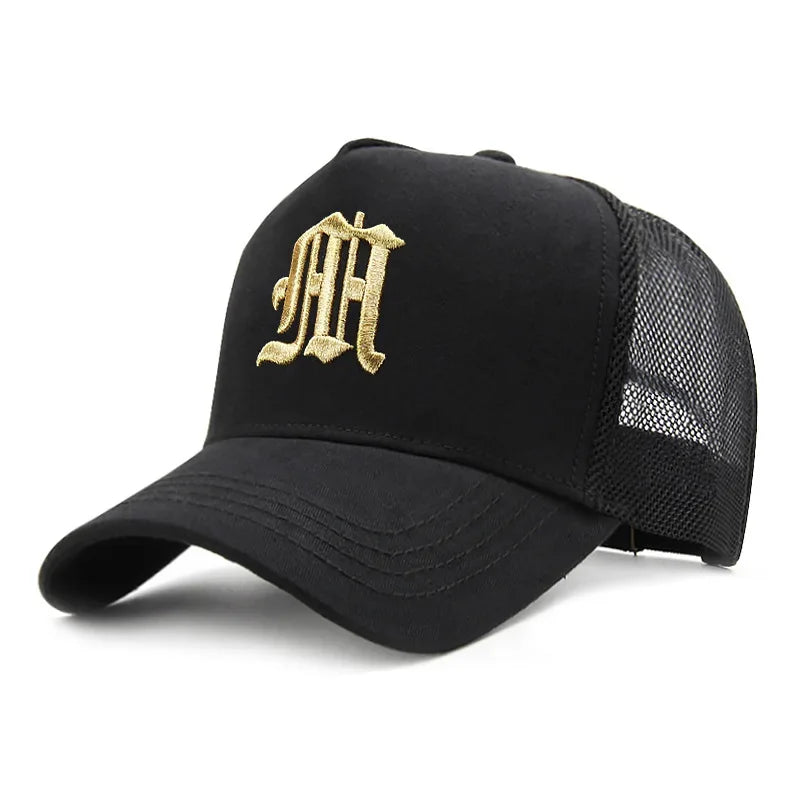 New Men's Large Size 65cm High Top Baseball Cap Tide Big Head Summer Thin Mesh Breathable Trucker Cap Embroidery Sun Hat Women