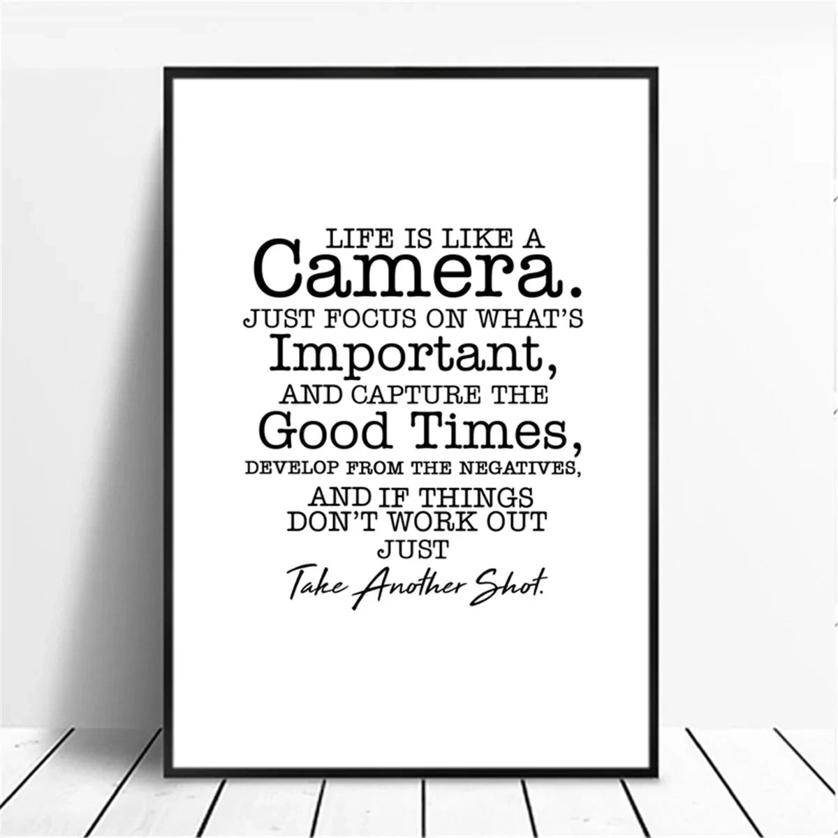 Canvas Painting Positive Energy Phrases Motivational Words Quote Poster Black and White Minimalist Wall Art Pictures Home Decor