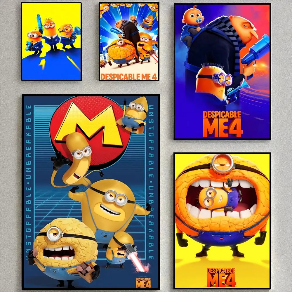 Movie D-Despicable Me 4 Poster Stickers Art Wall Murals Decor Game Room Decor Gifts Kawaii HD Painting
