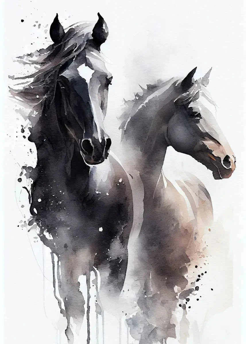 Classic Animal Running Horse Sunset Landscape Art Poster Canvas Painting Wall Prints Picture for Living Room Home Decor