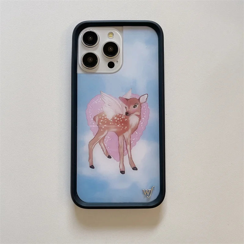 Wildflower 3D Little Angel Devil Phone Case for iPhone 16 15 14 13 12 Pro Max Plus 16pro 15pro WF Fawn Precious Pony Cute Cover