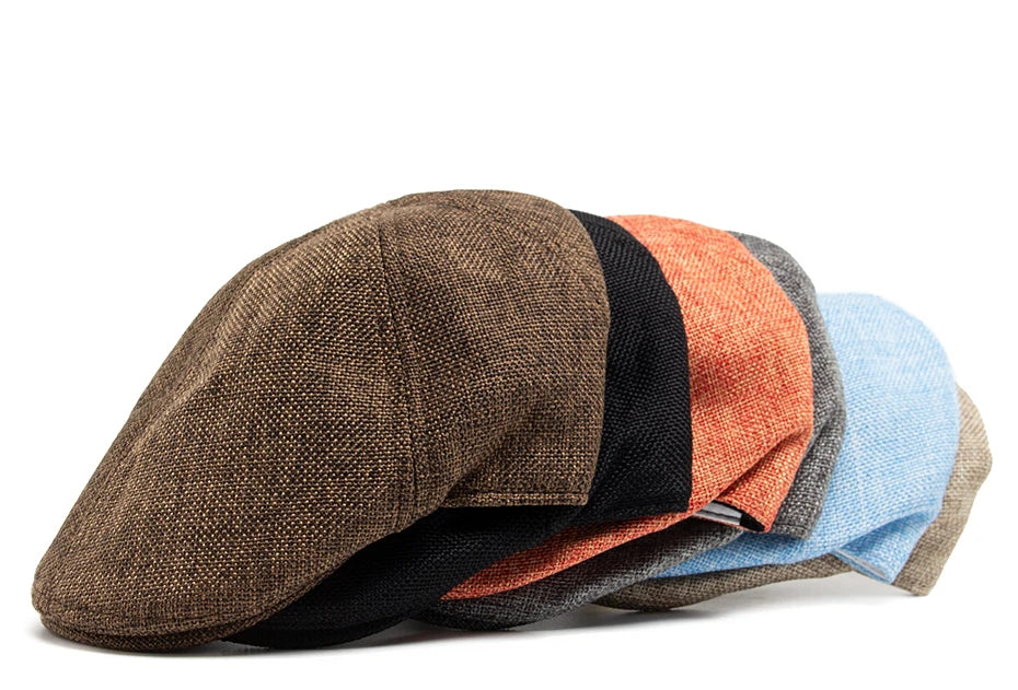New Summer Linen Beret Men Sun Visor Flat Hat Women Fashion Berets Breathable Newsboy Cap Luxury Vintage Caps Unisex