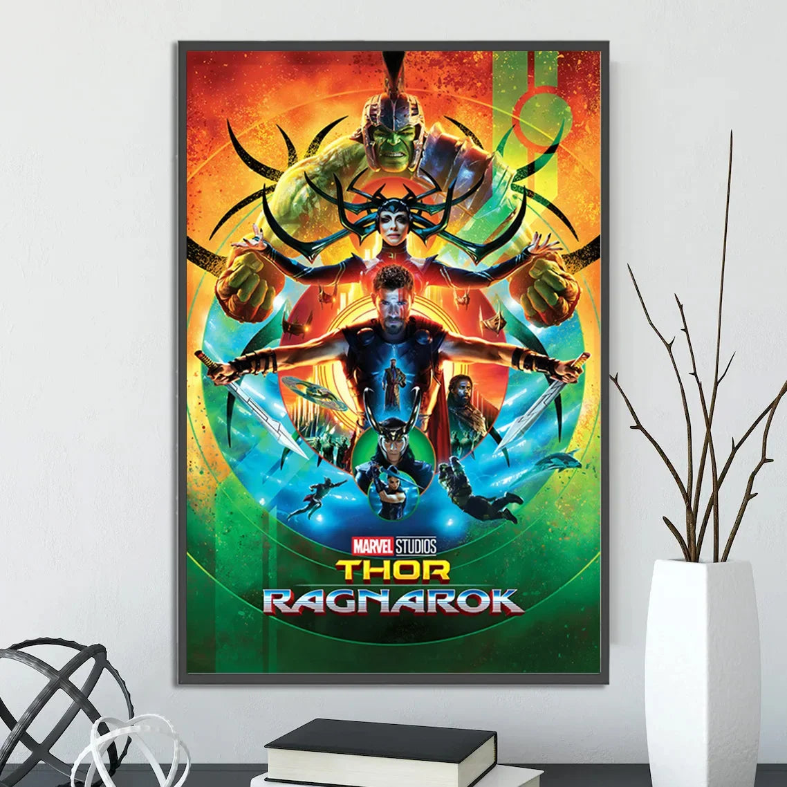 I-Iron Man M-Marvel Movie Poster Self-adhesive Wallpaper Figures Home Decoration Painting Wall T-Thor Art Bedroom Cartoons Decor
