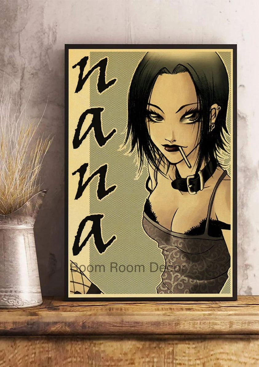 Hot Anime Posters NANA Retro Kraft Paper Sticker Poste 2021 Arrivals Bar Cafe Decor Nostalgia Gift Funny Prints Wall Paintings