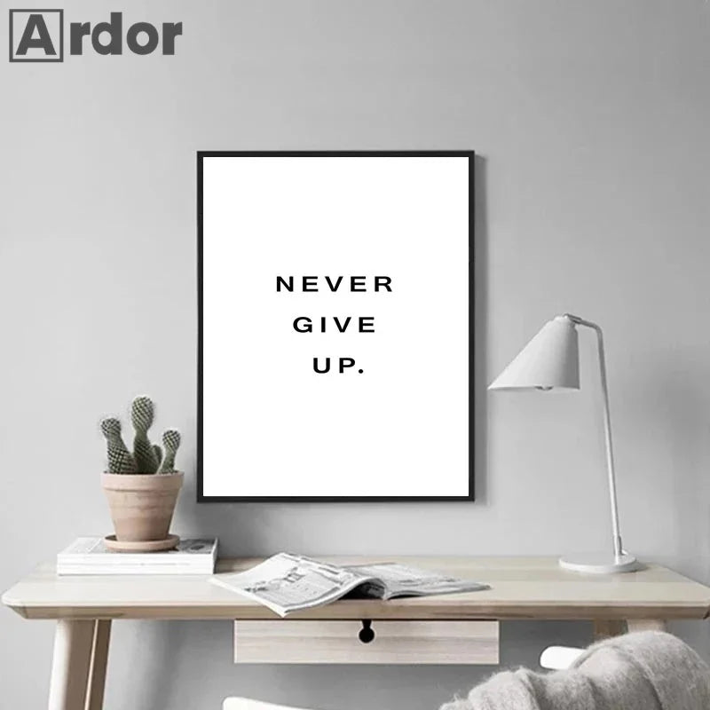 Yes You Can Motivational Phrase Poster And Print Minimalist Quotes Poster Canvas Black White Wall Art Picture Nordic Home Decor