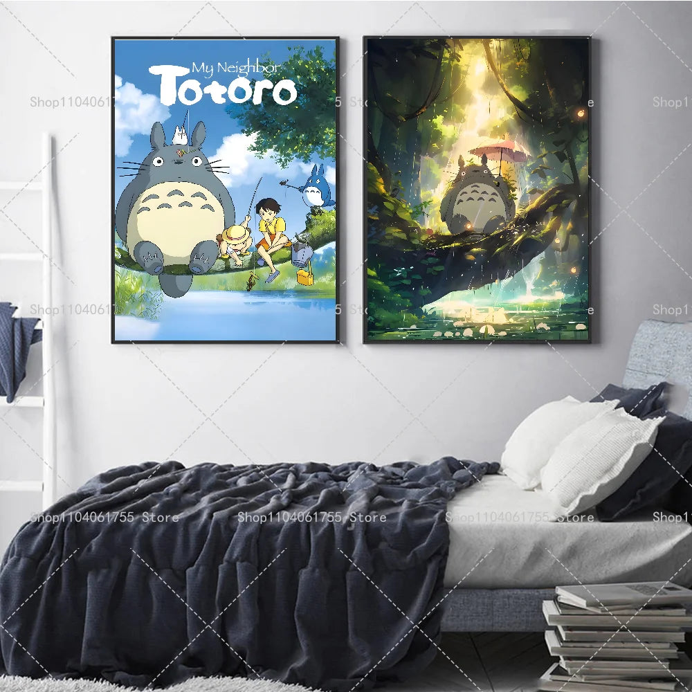 1PC Anime M-My N-Neighbor T-Totor Poster Self-adhesive Art Waterproof Paper Sticker Coffee House Bar Room Wall Decor