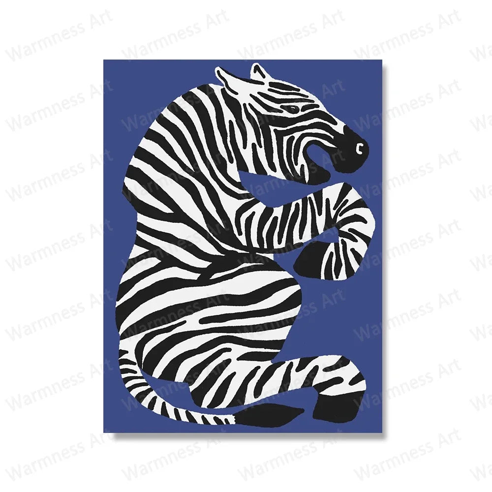 Scandinavian Simple Wall Art Jungle Tiger Stripe HD Canvas Poster Green Feather Print Home Bedroom Living Room Decoration