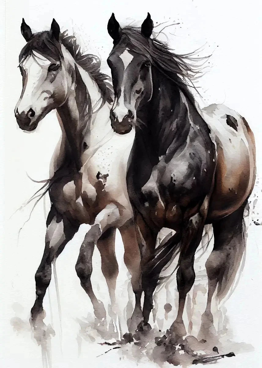 Classic Animal Running Horse Sunset Landscape Art Poster Canvas Painting Wall Prints Picture for Living Room Home Decor