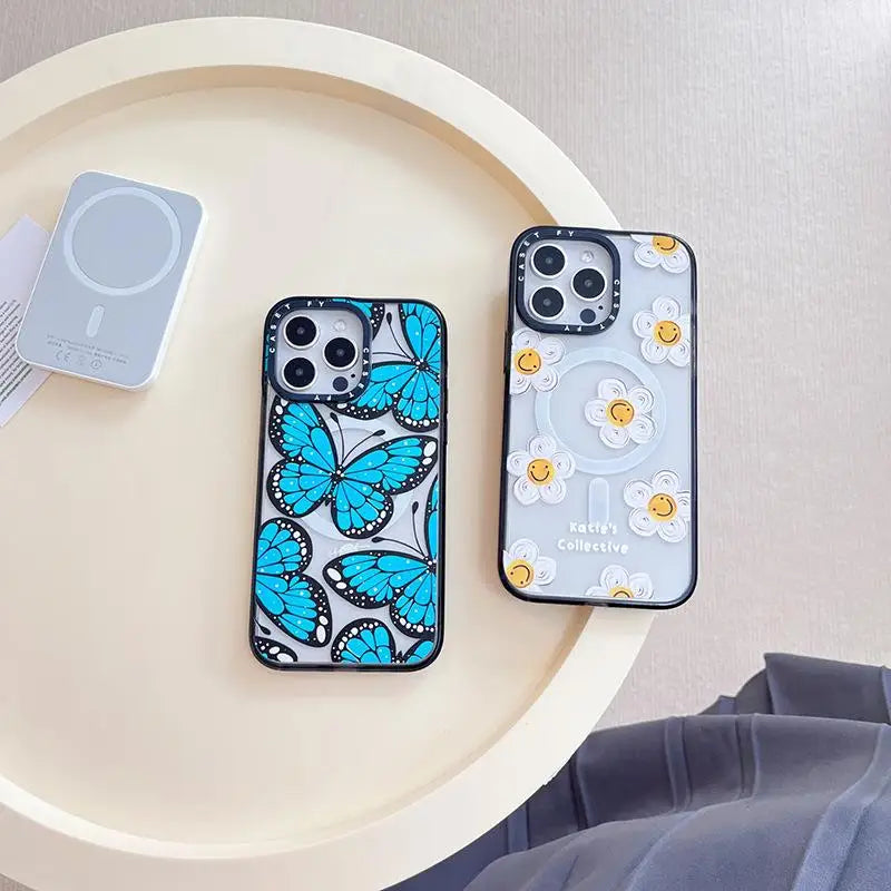 Art Oil Painting Daisy Suitable for Apple iPhone 16 ProMax Magnetic Phone Case 13 Trendy Brand 14/15plus