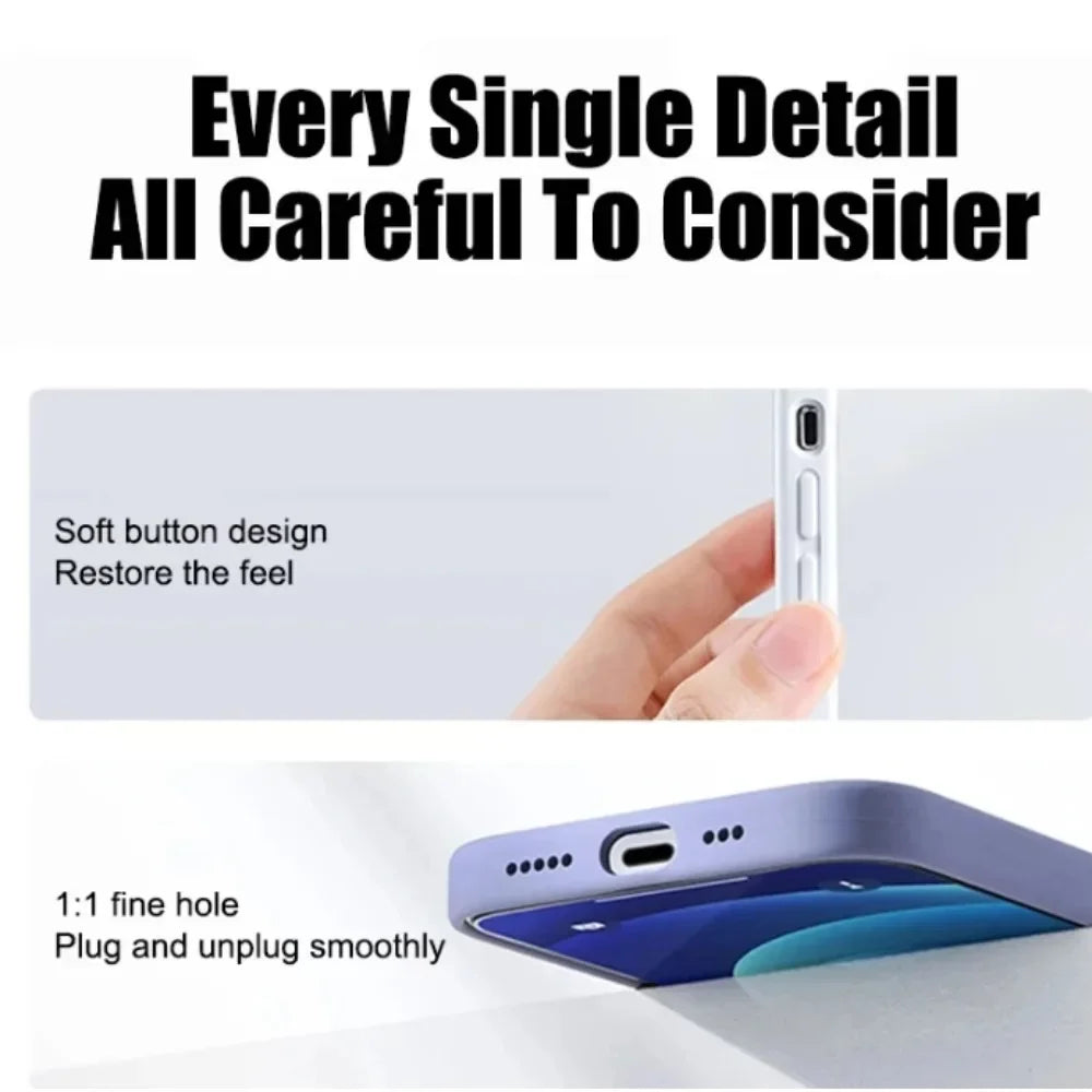 Luxury Original Silicone Apple for Phone case 16 13 15 11 12 14 Pro Max Official Cases for iPhone 11 14 12 15 16 Pro Full Cover