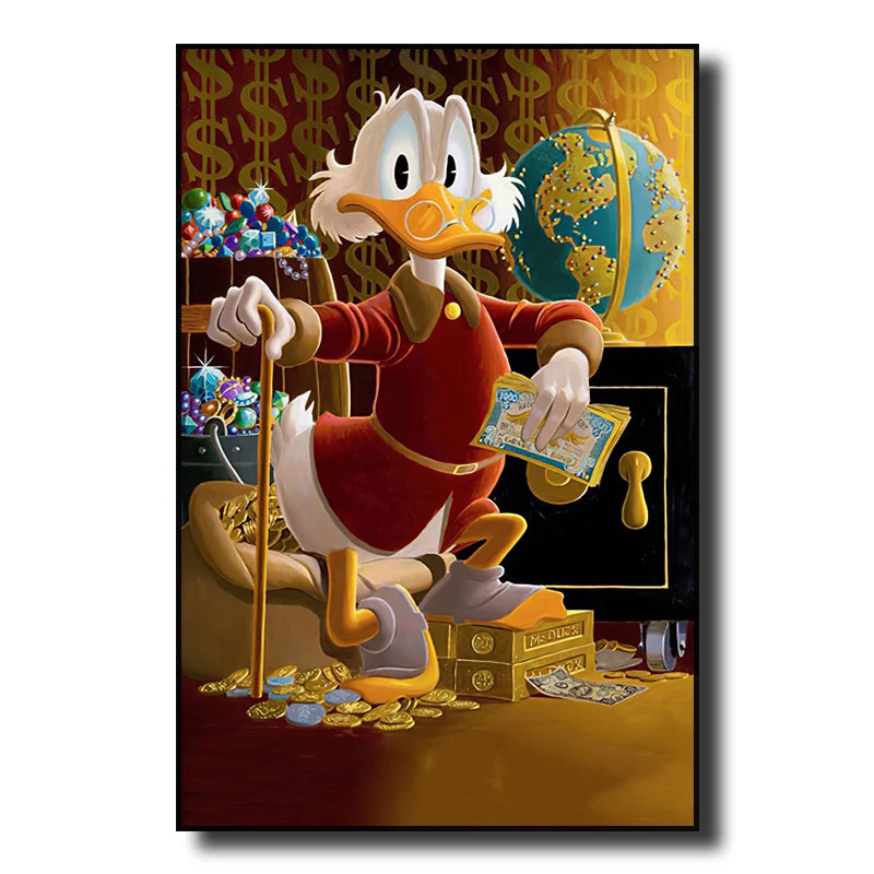 Disney Classic Character Canvas Decorative Painting Donald Duck Cartoon Movie Star Art Poster Modern Home Wall Decoration Mural