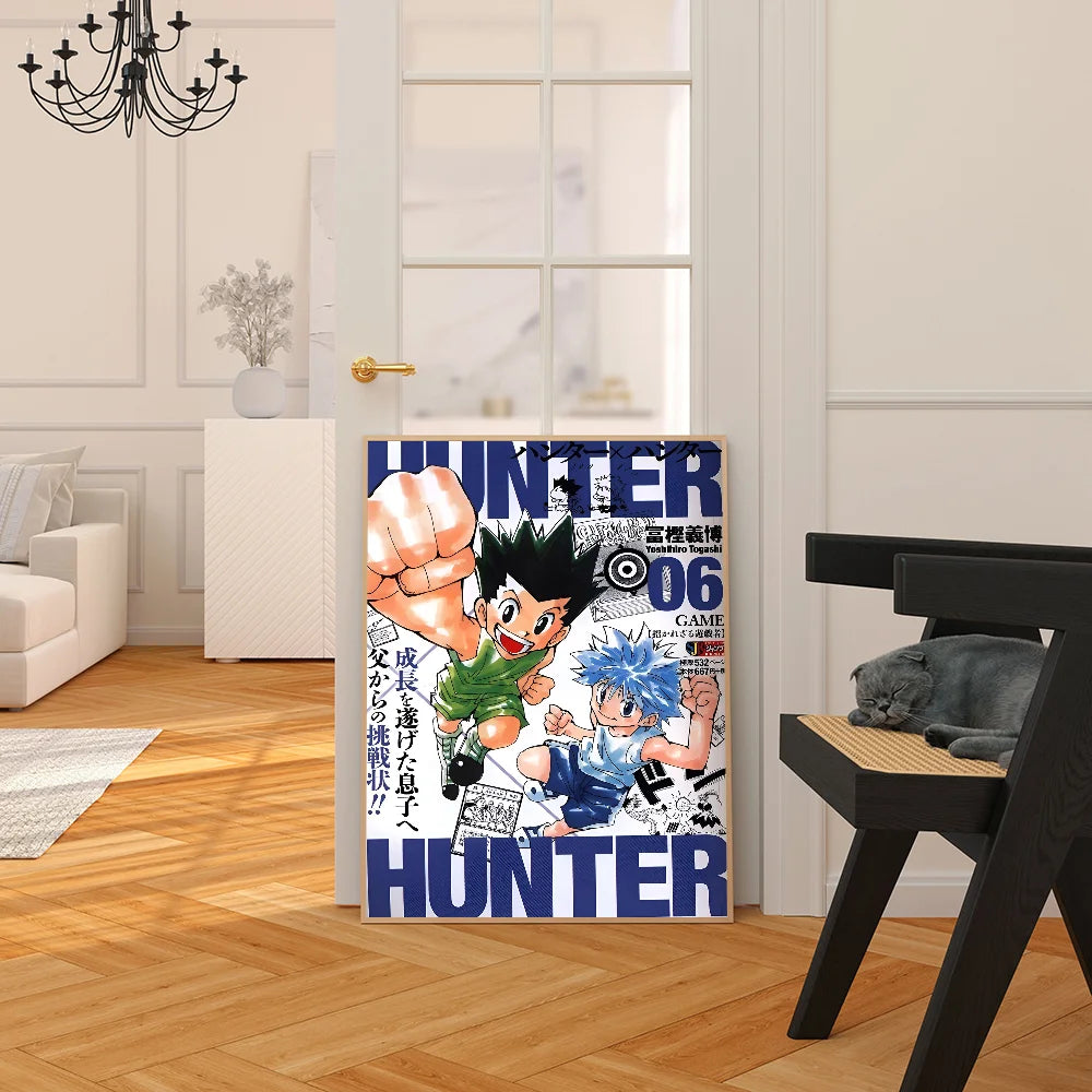 Anime Hunter X Hunter Classic Movie Posters Fancy Wall Sticker for Living Room Bar Decoration Room Wall Decor