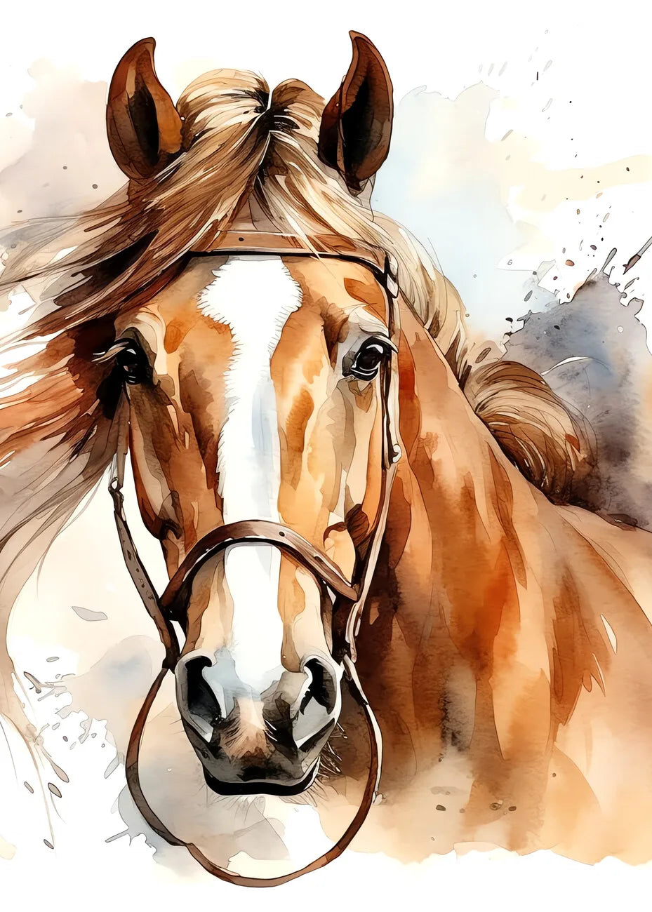 Wild Animals Horse Canvas Poster Painting Modern Horse Portrait Modern Poster and Wall Art Picture for Living Room Home Decor