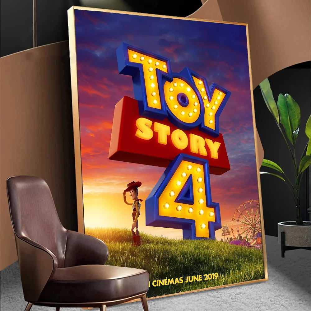 T-Toy S-Story Anime Posters Sticky Waterproof Paper Sticker Coffee House Bar Kawaii Room Decor