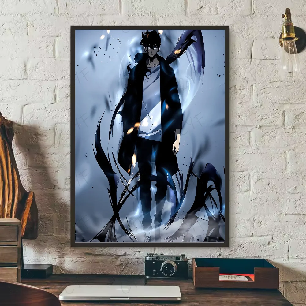 S-Solo Leveling Anime Poster HD art sticky wall waterproof home living room bedroom bar aesthetic decoration