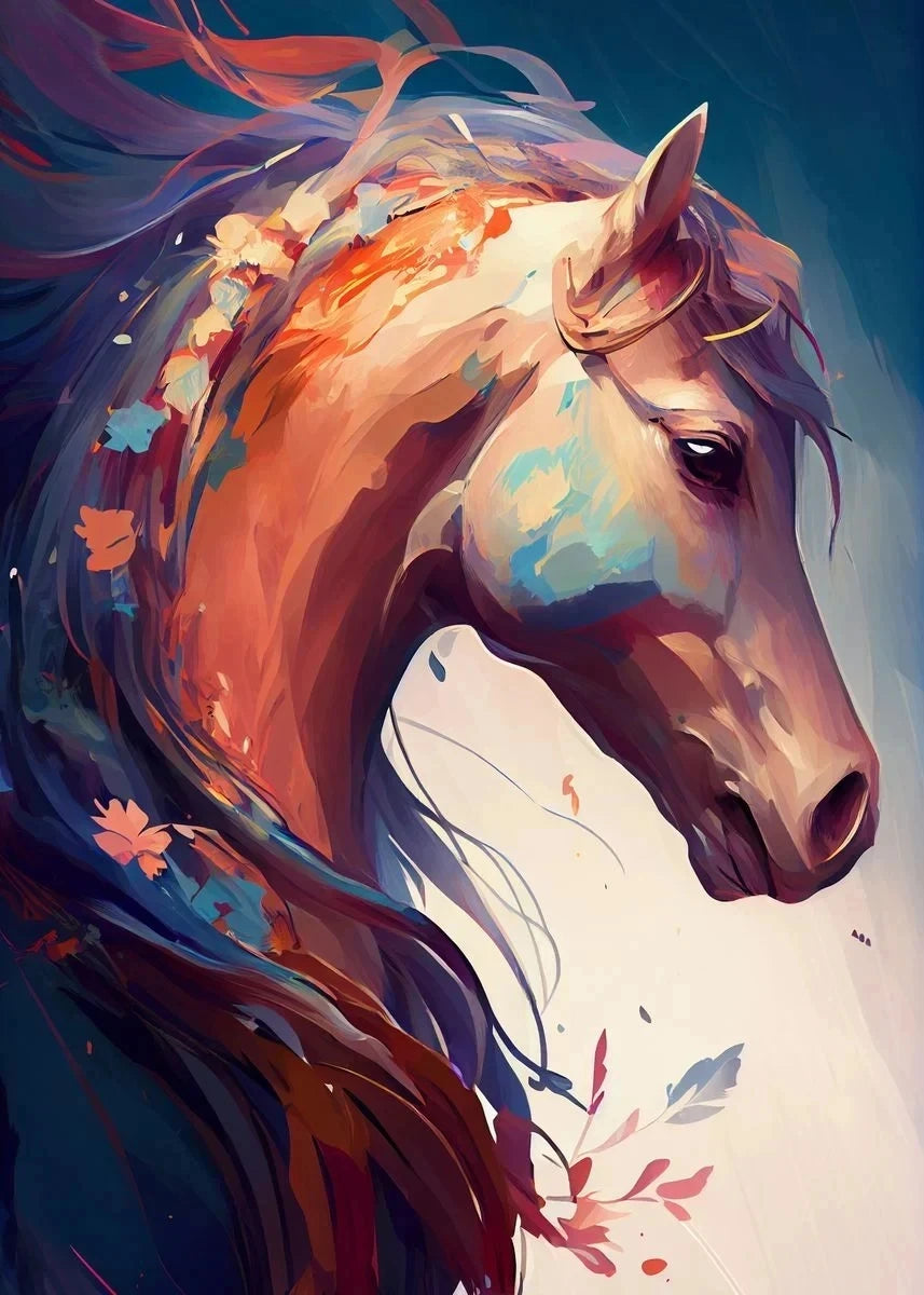 Classic Animal Running Horse Sunset Landscape Art Poster Canvas Painting Wall Prints Picture for Living Room Home Decor