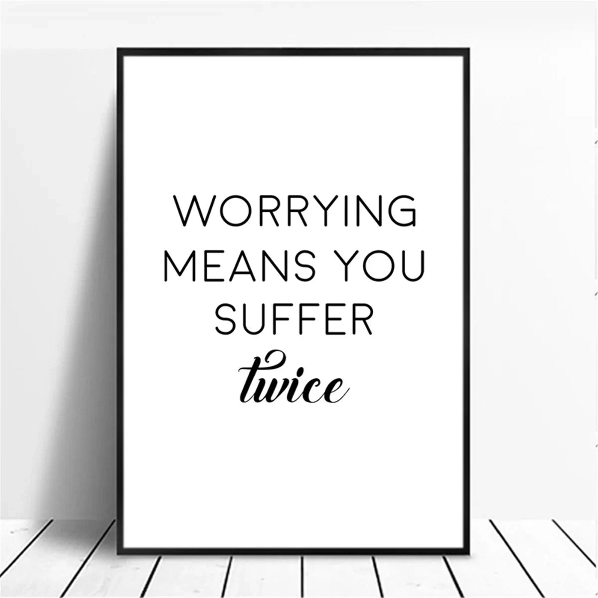 Canvas Painting Positive Energy Phrases Motivational Words Quote Poster Black and White Minimalist Wall Art Pictures Home Decor