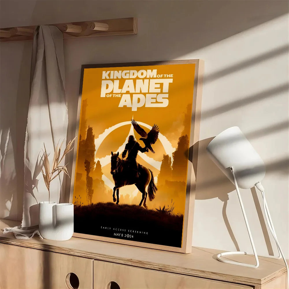 1PC Cool Movie Kingdom Of The Planet Of The Apes Poster Self-adhesive Postera Painting Print Aesthetic Pictures Home Room Decor
