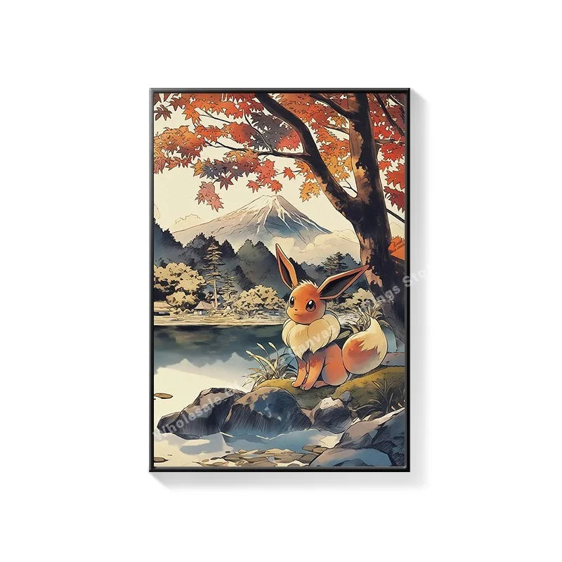 PokeMon Decorations PokeMon PokeMon Pikachu Hanging Paintings Children's Room Cartoon Anime Mural