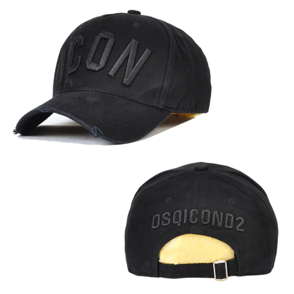 DSQICOND2 Brand 100% Cotton Baseball Caps ICON Letters High Quality Cap Men Women Customer Design Hat Black Cap Dad Hats