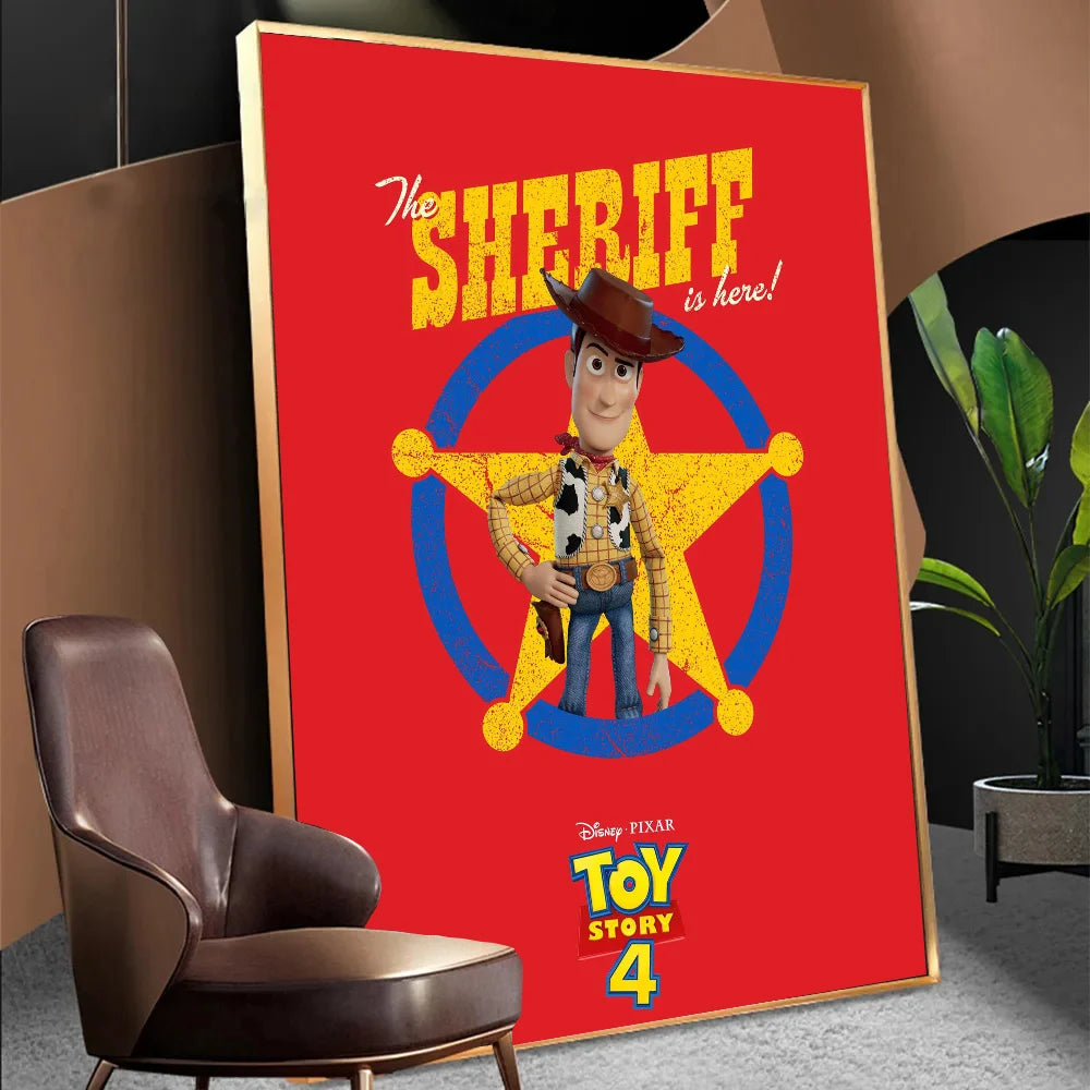 T-Toy S-Story Anime Posters Sticky Waterproof Paper Sticker Coffee House Bar Kawaii Room Decor