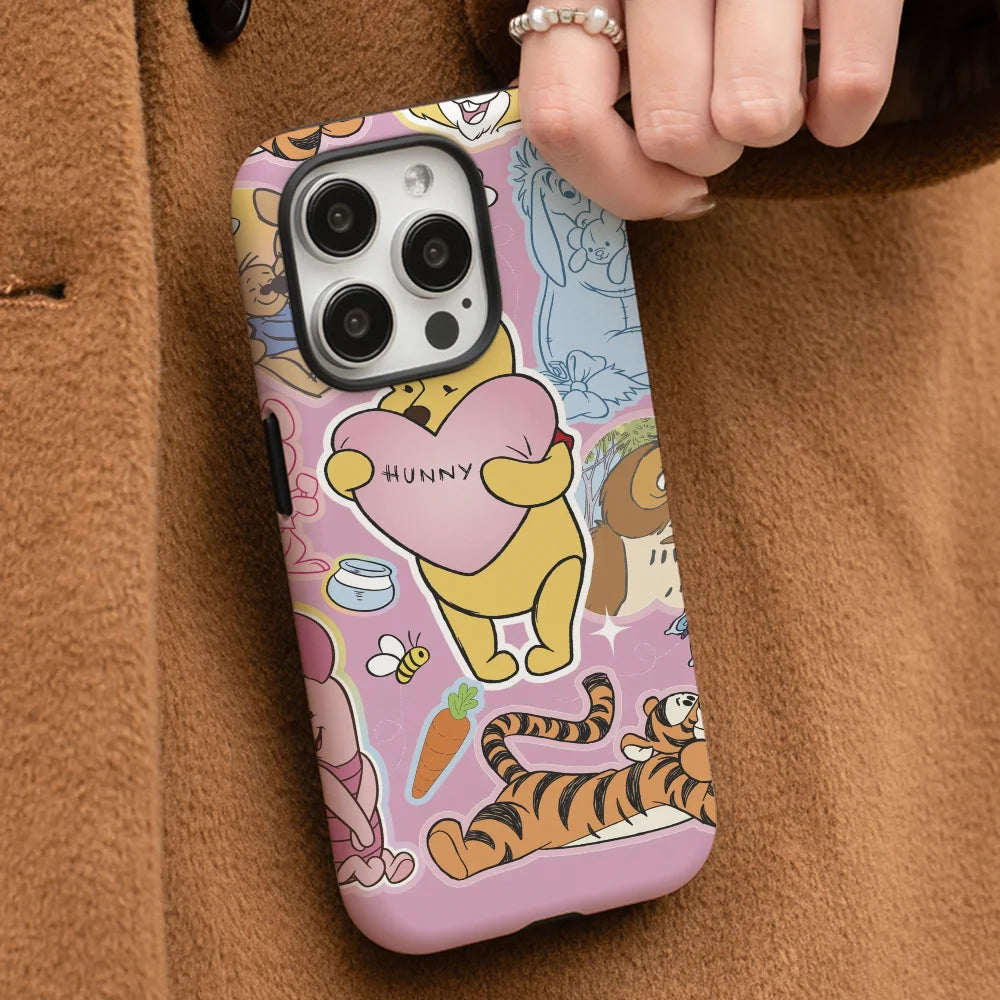 Winnie The Pooh Cute Sticker Phone Case Phone Case Film shell For iPhone 16 15 14 13 12 11 Pro Max Plus