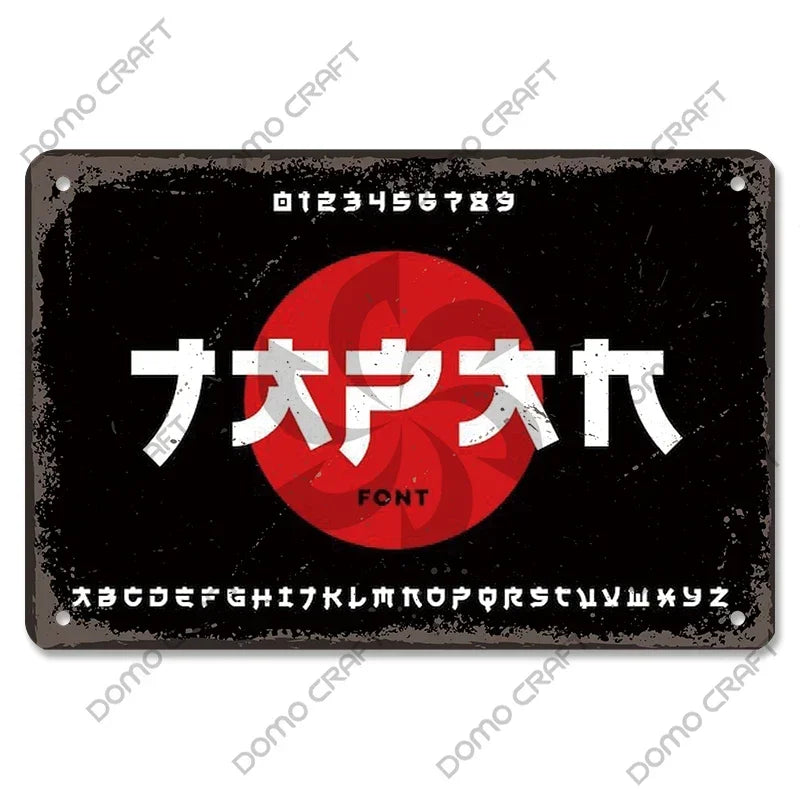Retro Japanese Cartoon Comics Poster Metal Plate Takoyaki Noodles Fish Metal Sign Dining Room Club Wall Decor