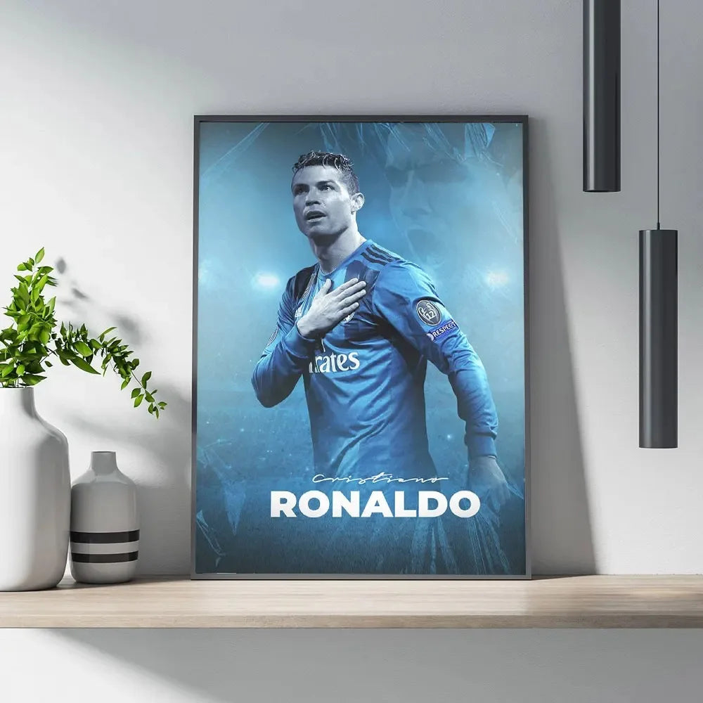 Portugal Super Football Star C-CR7 Poster Prints Motivational Quotes Canvas Painting Soccer Fans Room Decor No Frame