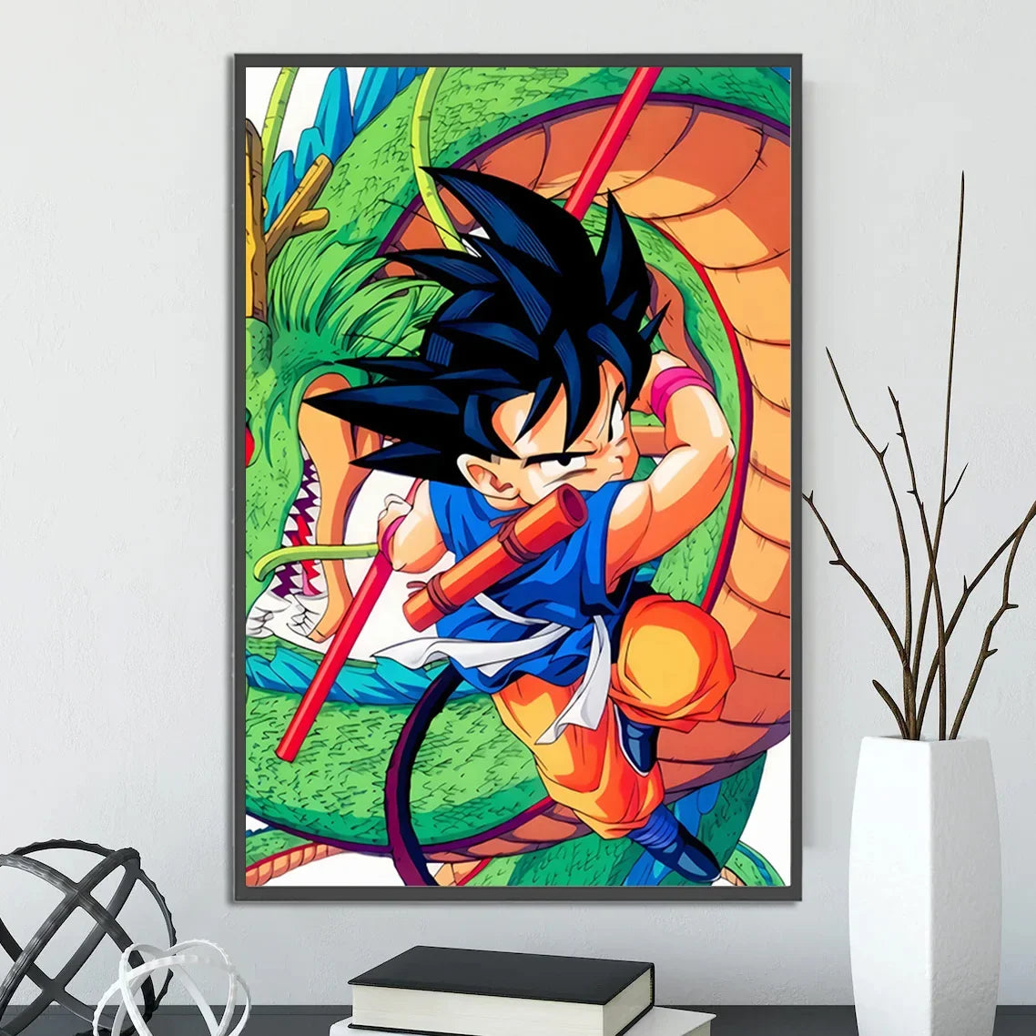 Dragon Ball Self-adhesive Poster Saiyan Goku Anime Wallpapr Figures Home Decoration Painting Pictures Wall Art Birthday Gift