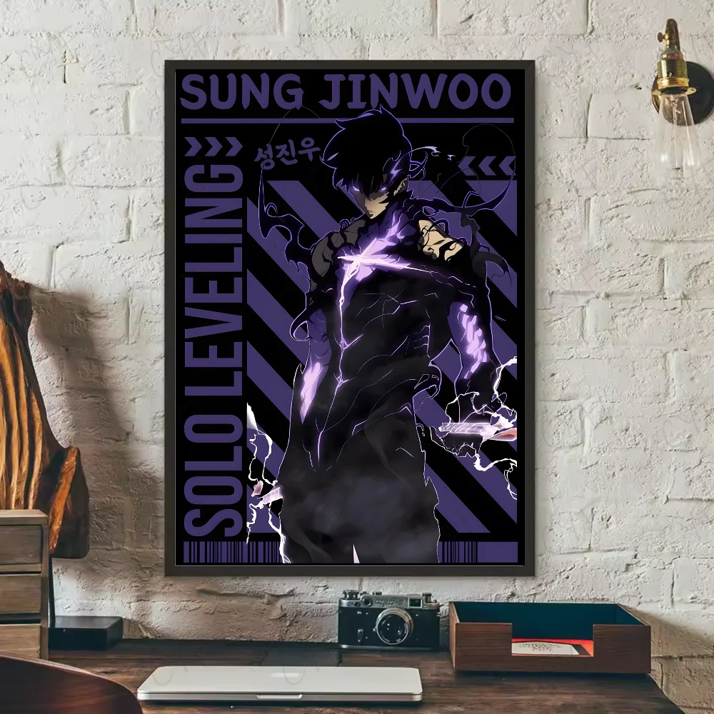 S-Solo Leveling Anime Poster HD art sticky wall waterproof home living room bedroom bar aesthetic decoration