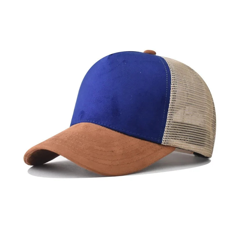 SLECKTON Custom Logo High-quality Suede Mesh Baseball Hat Letter Embroidery Brand Design Outdoor Sport Cap Wholesale Fashion