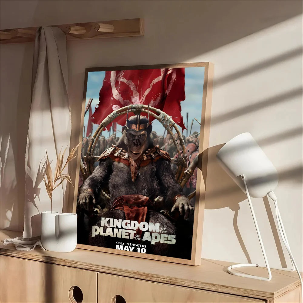 1PC Cool Movie Kingdom Of The Planet Of The Apes Poster Self-adhesive Postera Painting Print Aesthetic Pictures Home Room Decor