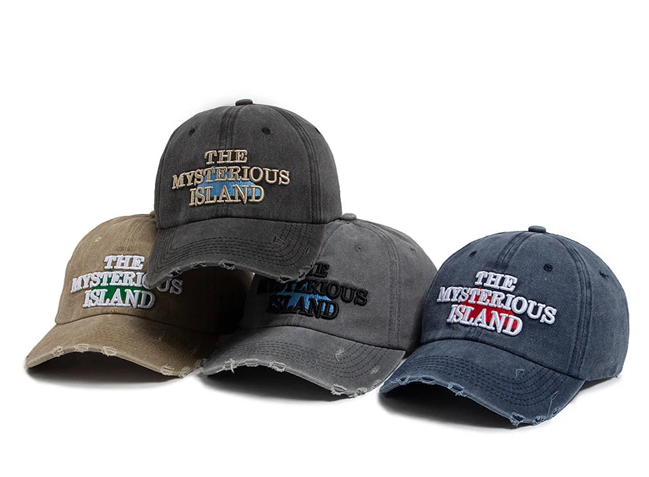 The Mysterious Island Letter Baseball Cap For Men Cotton Fashion Casual Snapback Women Vintage Hat Visor Hip Hop Caps Unisex