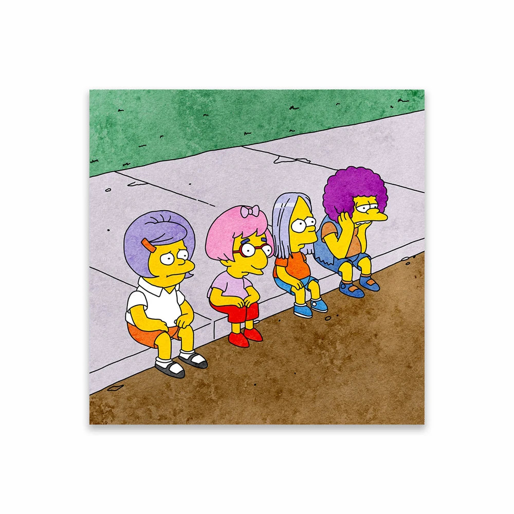 The Simpsons Poster Disney Watercolor Illustration Print Wall Art Prints Cartoon Family Love Canvas Painting Kids Bedroom Decor