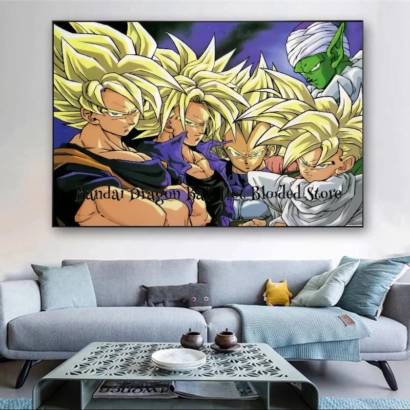 Bandai Classic Anime Dragon Ball HD Poster Goku Gohan Vegeta Piccolo Friza Retro Canvas Painting Print Wall Art Children Gift