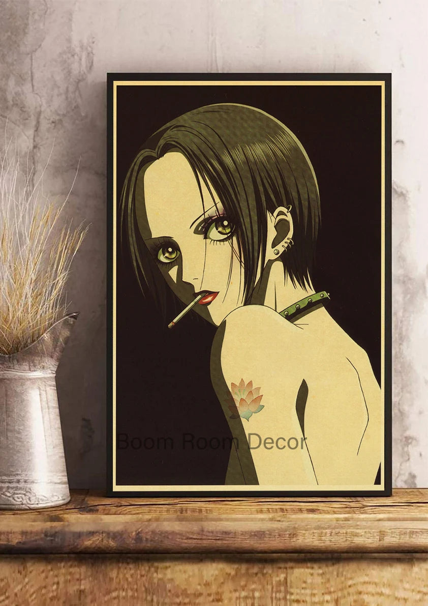 Hot Anime Posters NANA Retro Kraft Paper Sticker Poste 2021 Arrivals Bar Cafe Decor Nostalgia Gift Funny Prints Wall Paintings