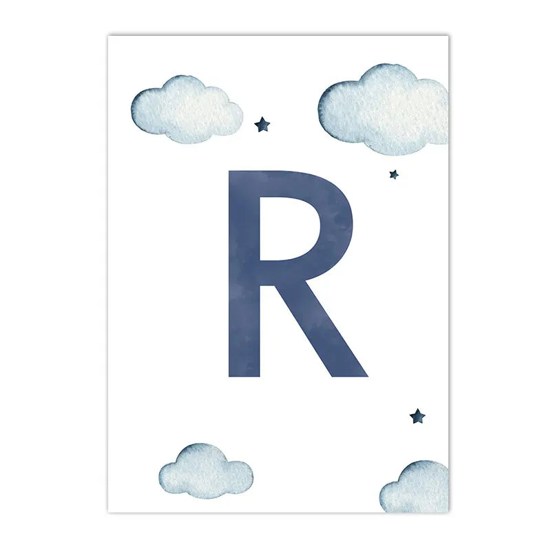 Hot Air Balloon Canvas Poster Custom Name Art Painting Blue Helicopter Plane Print Pictures Nursery Wall Posters Kids Room Decor